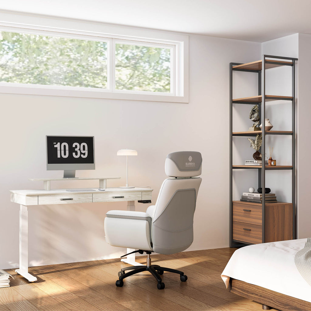 George, 55x23 Slate Standing Desk, Artificial Marble Desktop