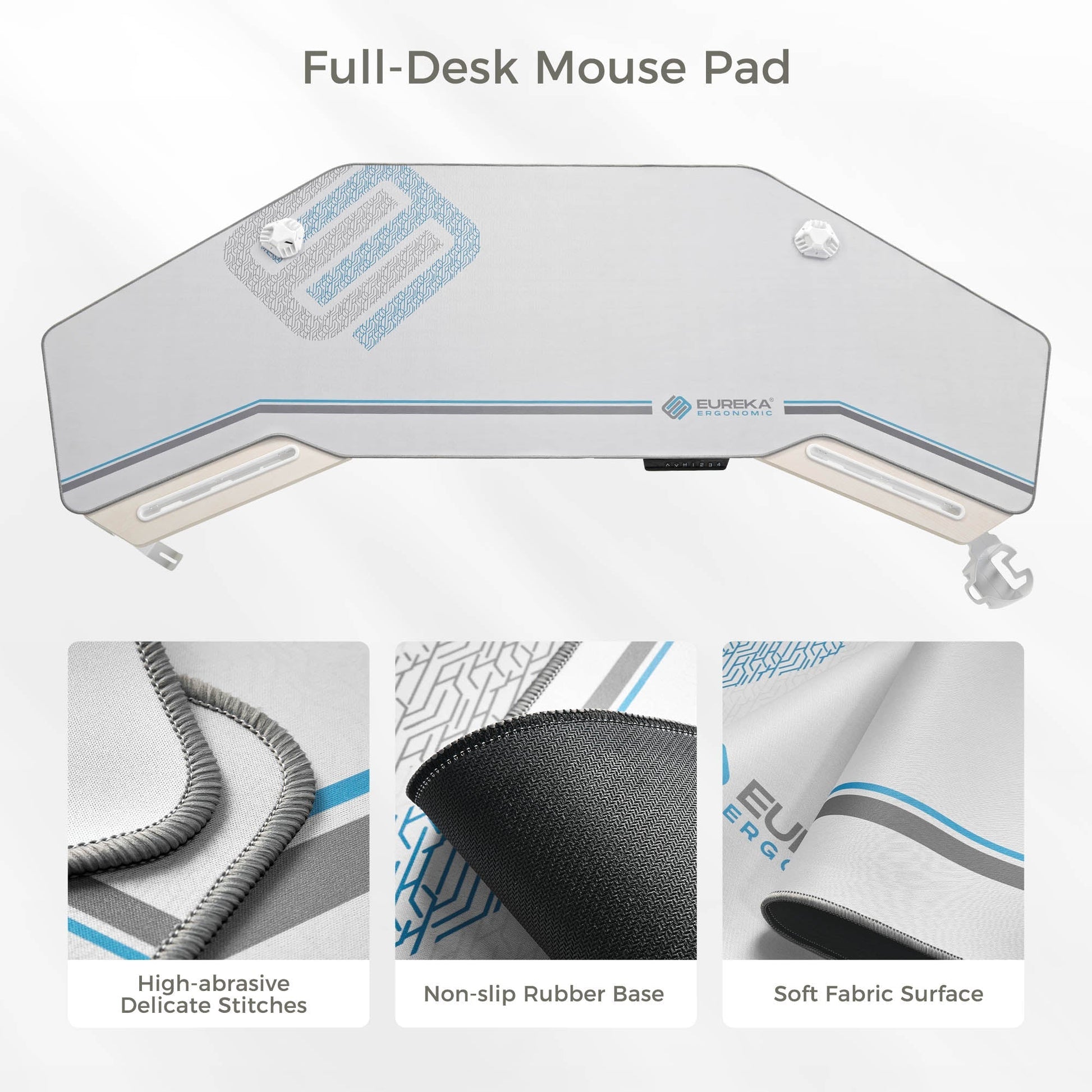 Aero Pro, 72x23 Wing Shaped Standing Desk with Accessories Set