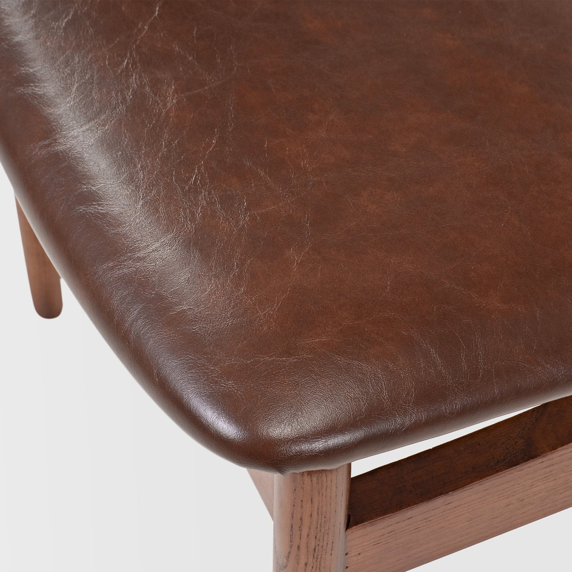 Mid Century Solid Wood Dining Chairs Set of 2, Brown