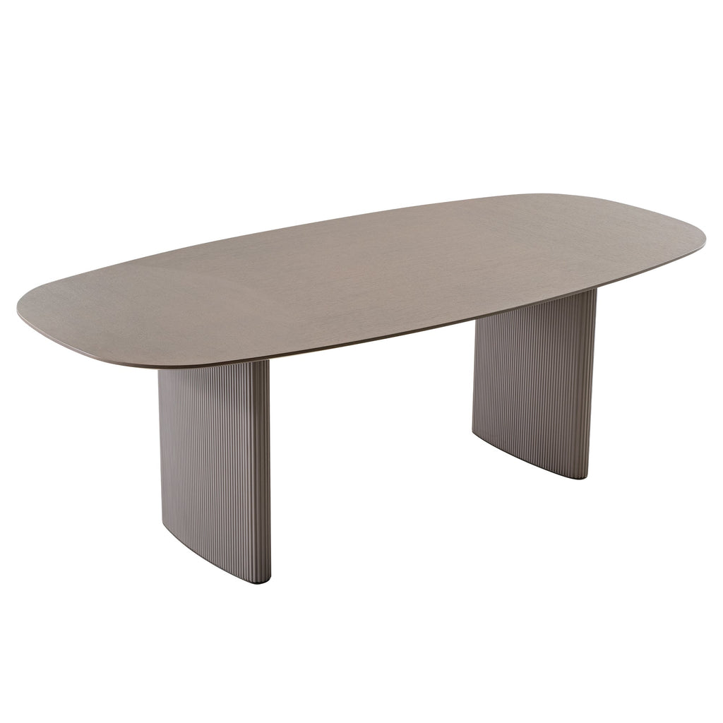 86" Modern Oval Dining Table set for 6, Gray