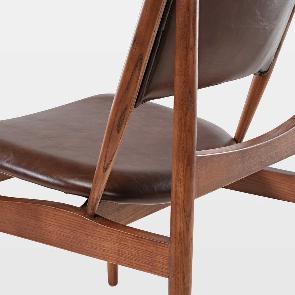Mid Century Solid Wood Dining Chairs Set of 2, Brown