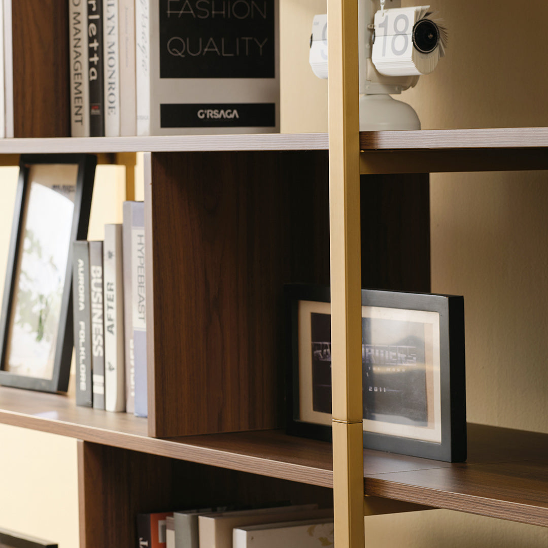 Napa Wood Bookcase Cabinet, Bottom Storage, Adjustable Book Shelves