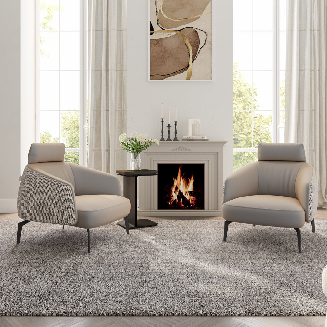 Nappa Leather Comfort Ivory Lounge Chair