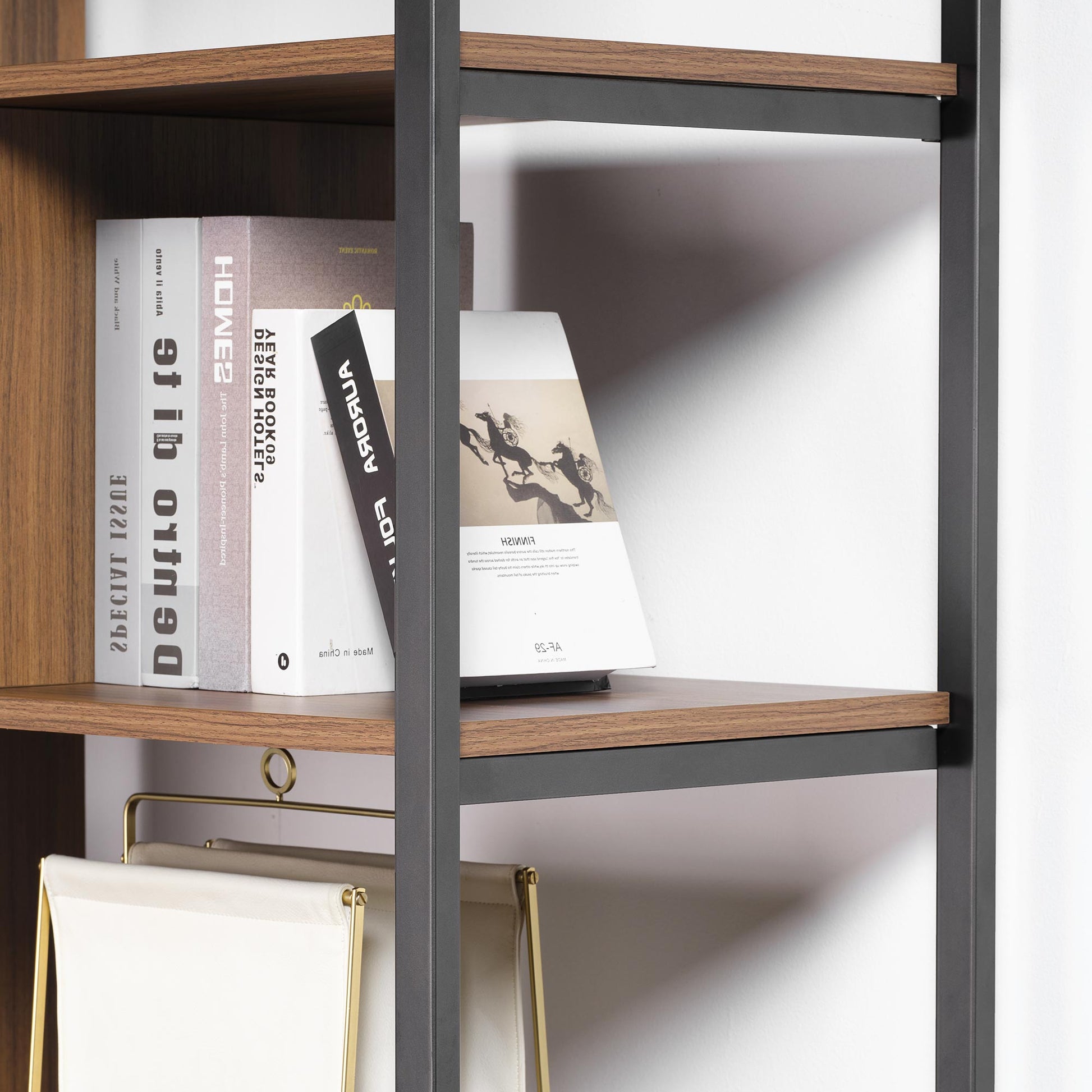 Napa Wood Bookcase Cabinet, Bottom Storage, Adjustable Book Shelves