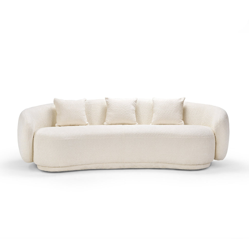 Amy, Upholstered Curved Sofa, 3 Seaters