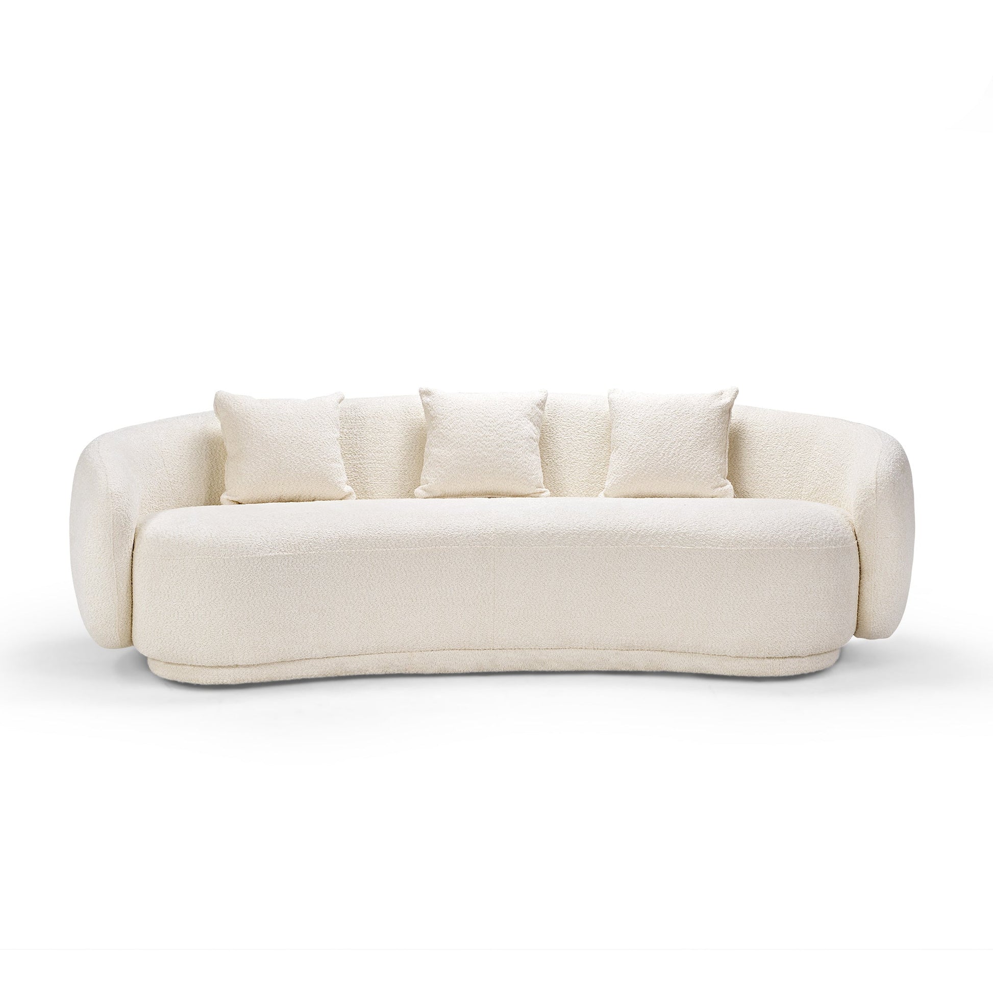 Amy, Upholstered Curved Sofa, 3 Seaters