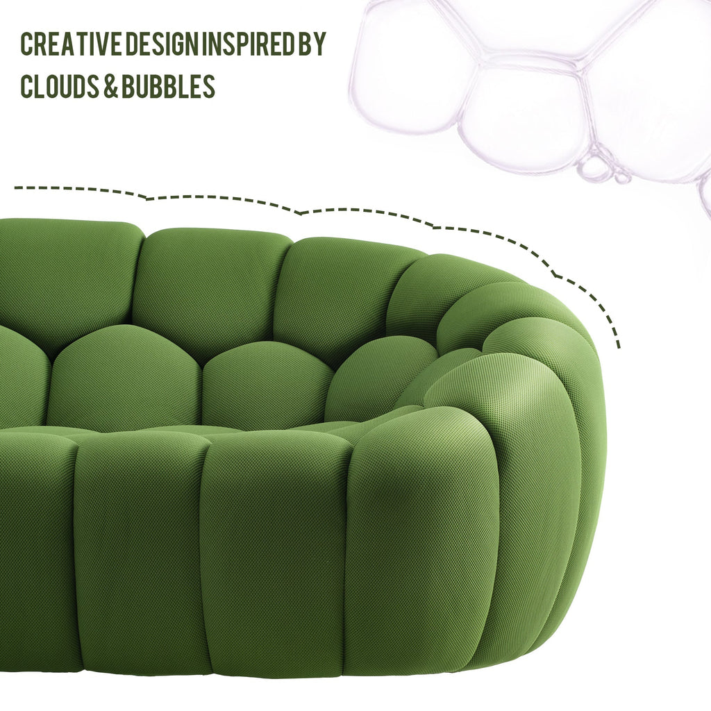 Luca, Modern 3-Seater Sofa, Green
