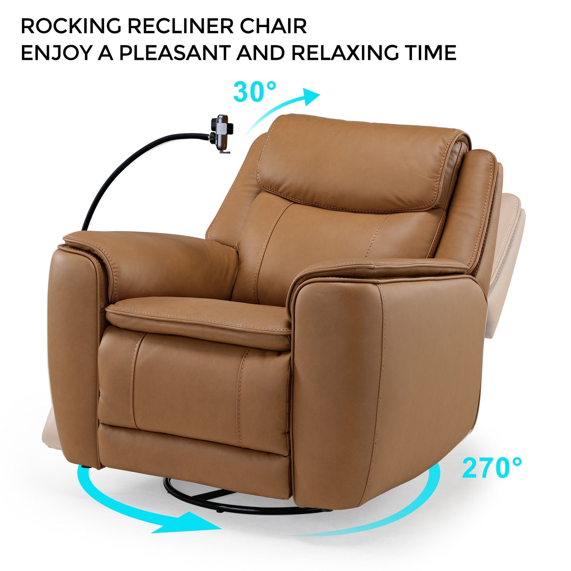 Carter, Electric Rocking Swivel Recliner Chair