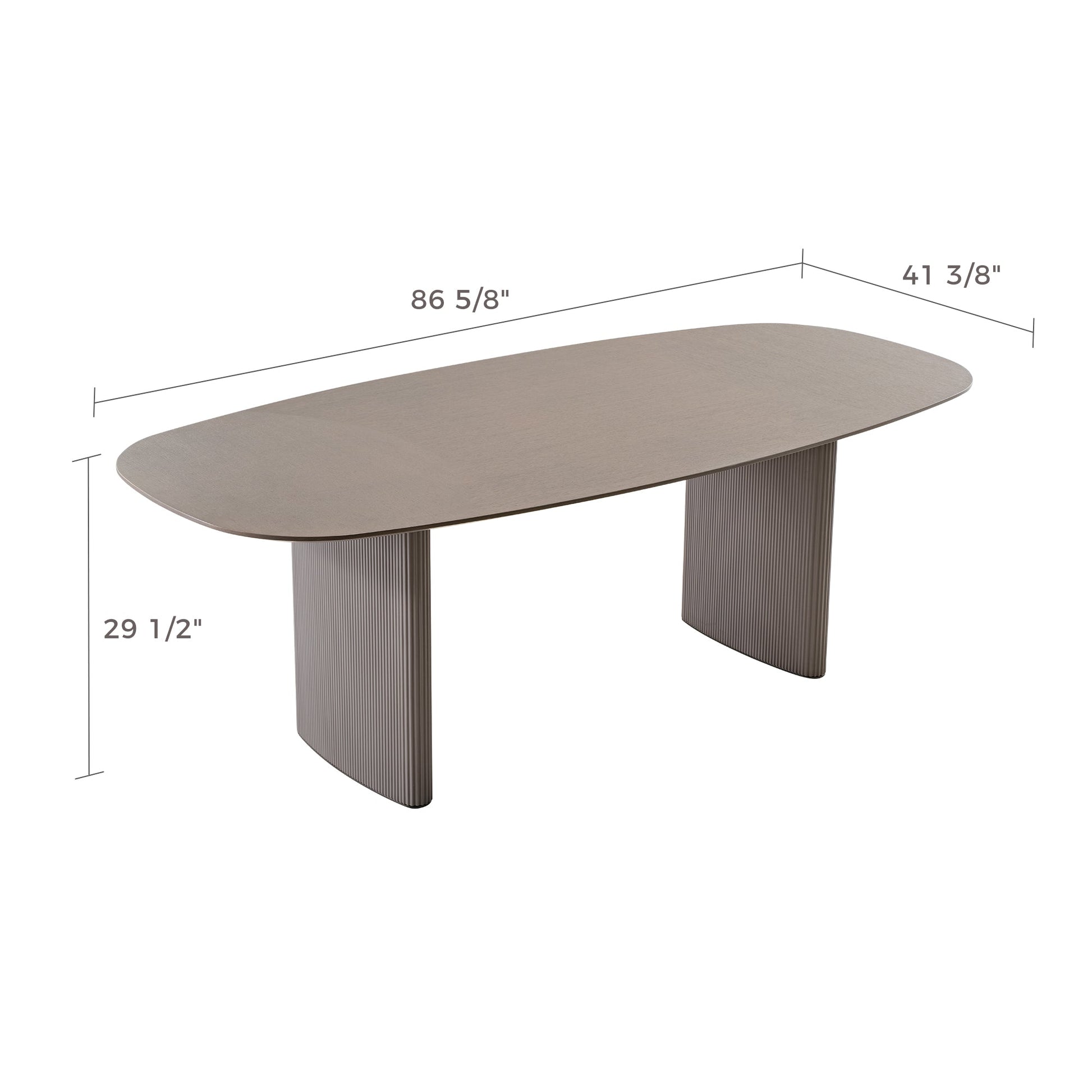 86" Modern Oval Dining Table set for 6, Gray