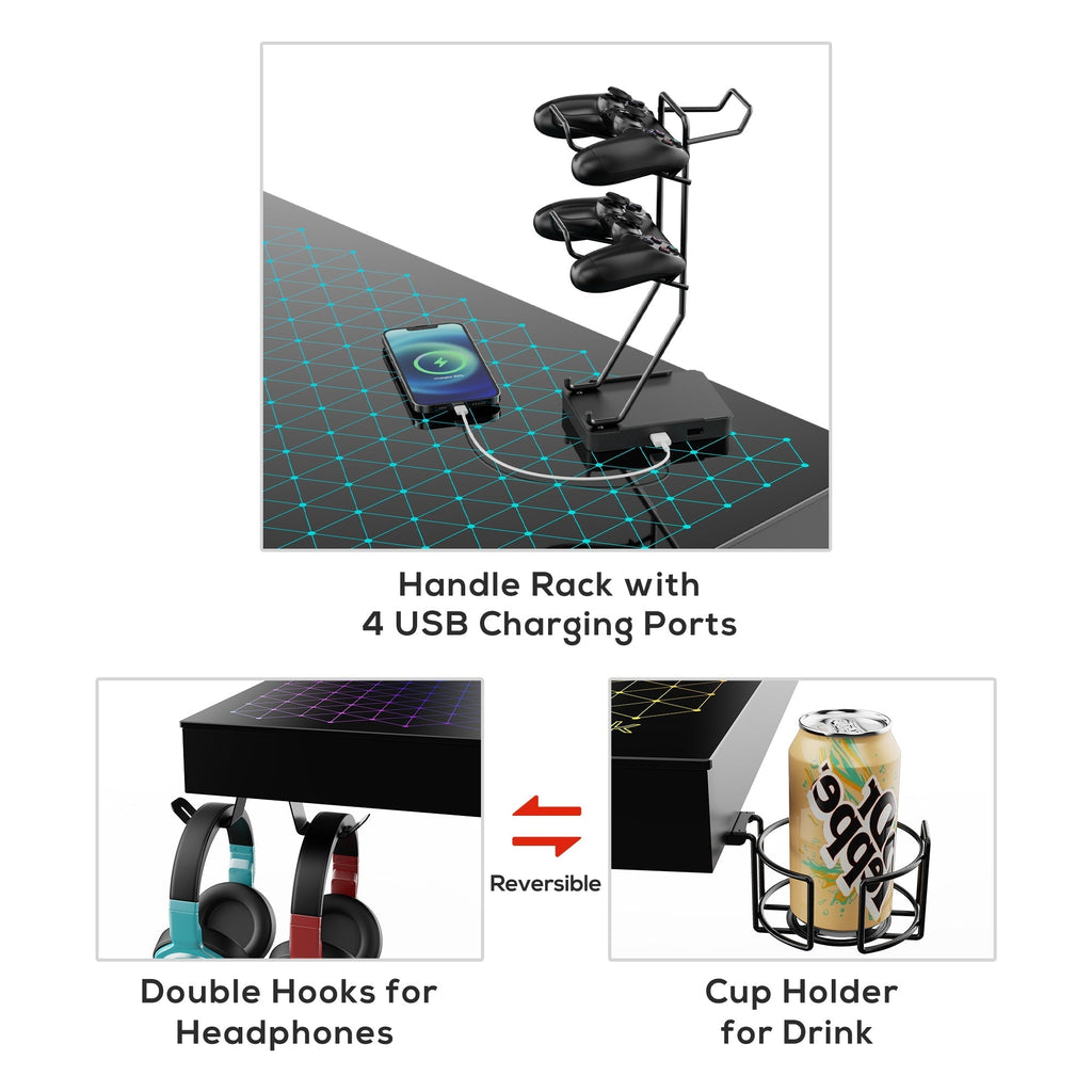 GTG-I43, 43x23 Glass Desktop Gaming Desk