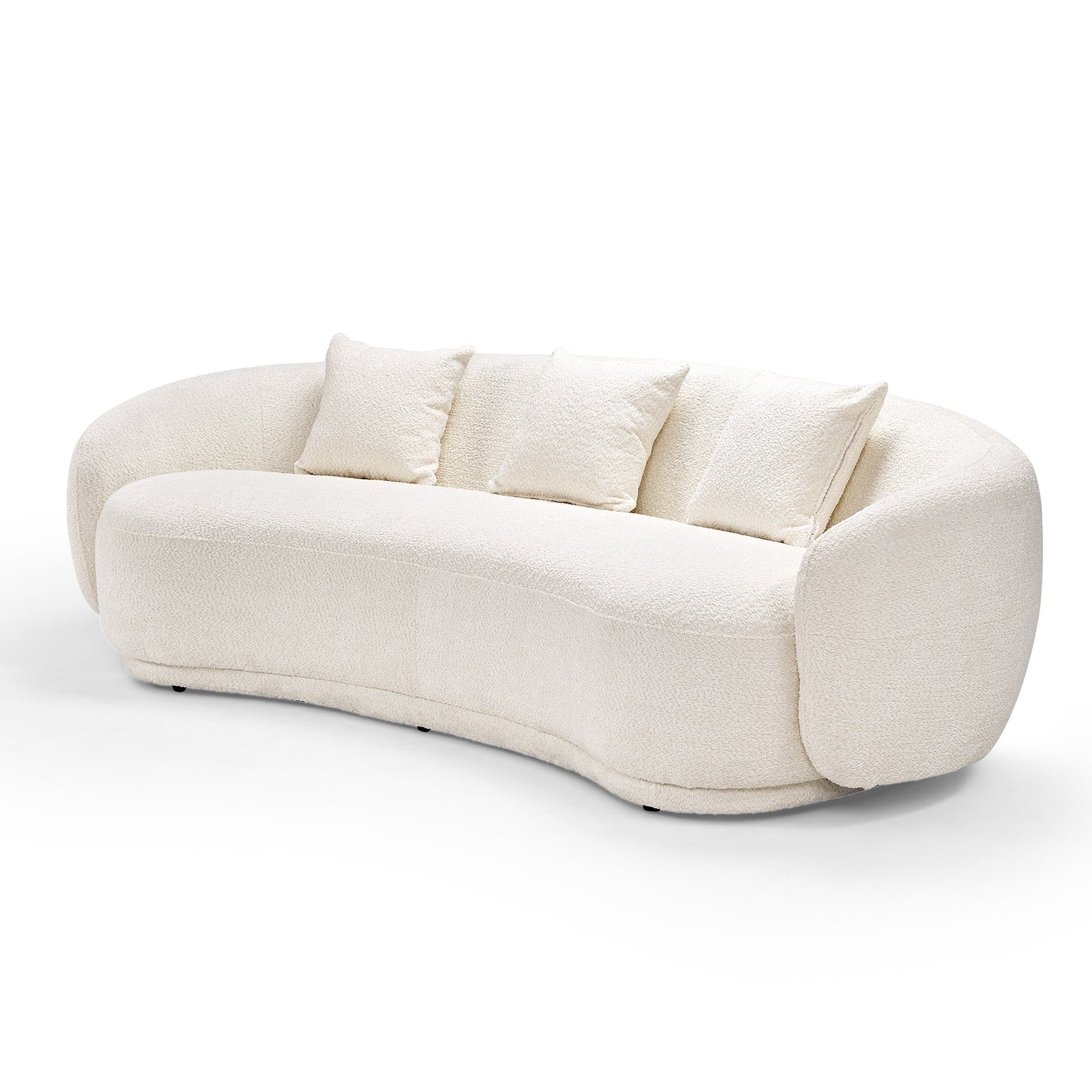 Amy, Upholstered Curved Sofa, 3 Seaters