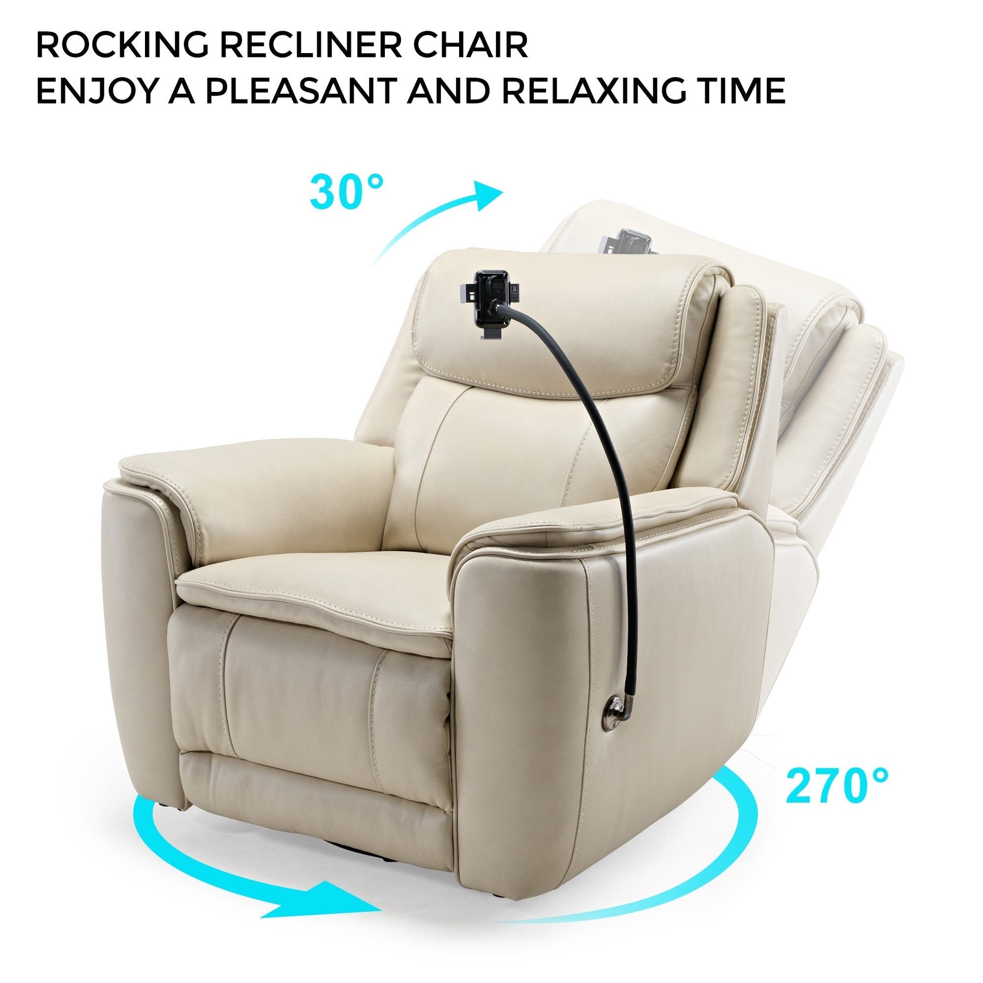 Carter, Electric Rocking Swivel Recliner Chair