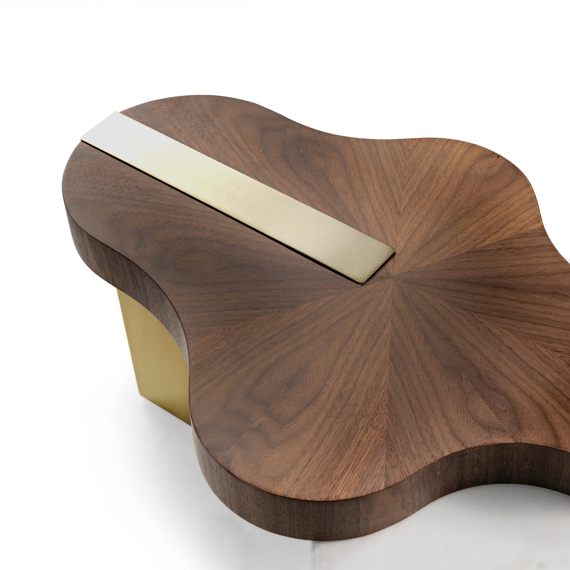 63" Cloud Shape Solid Wood Coffee Table Set
