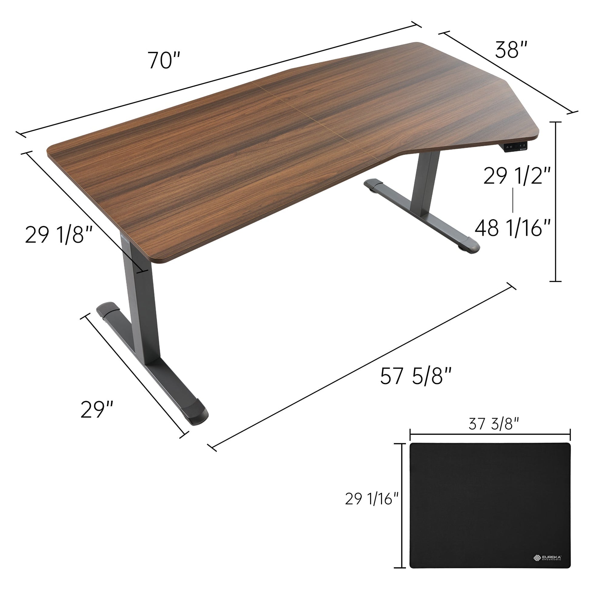 70x29 Unique Shape Office Standing Desk