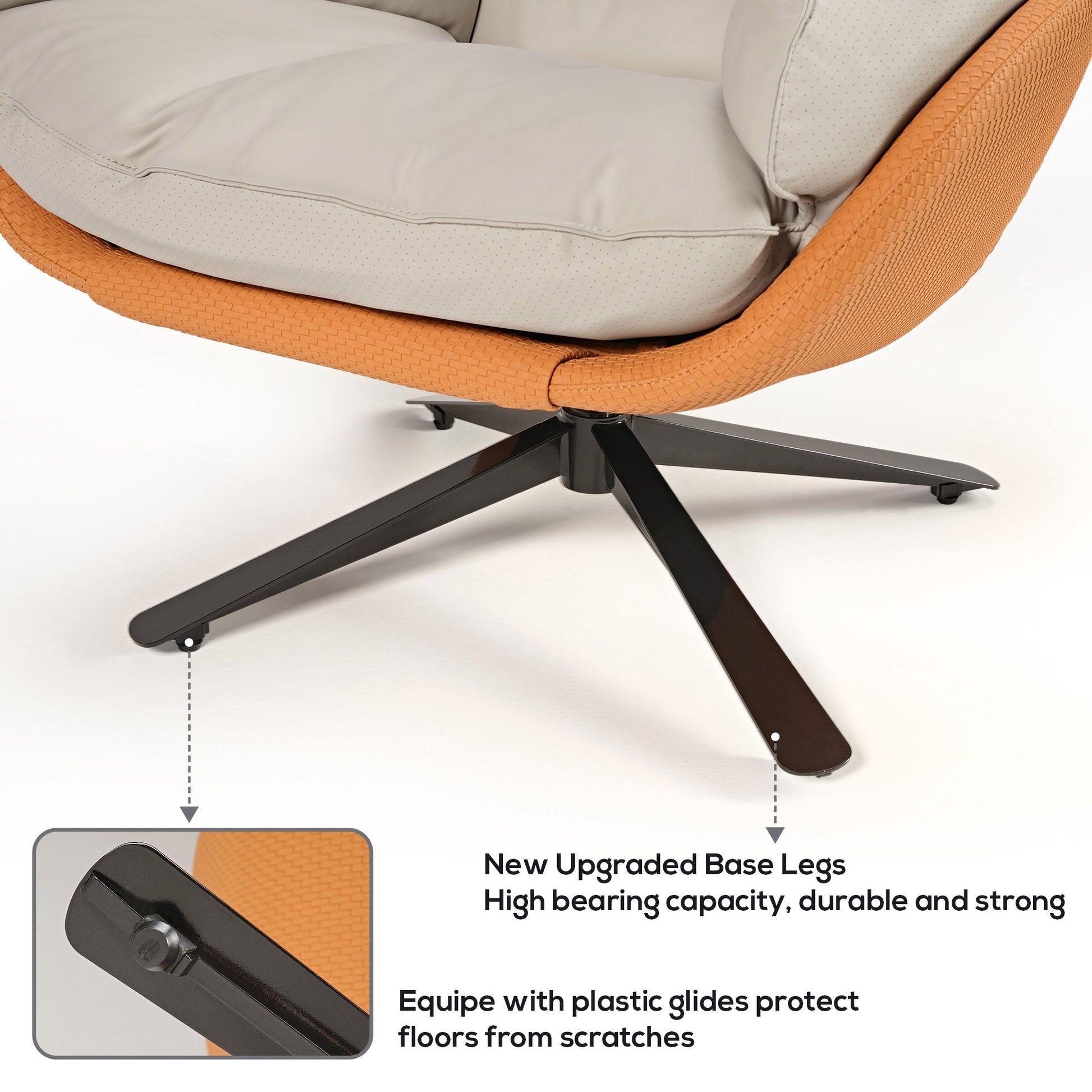 Todd, Swivel Armchair with High Back Lounge Chair