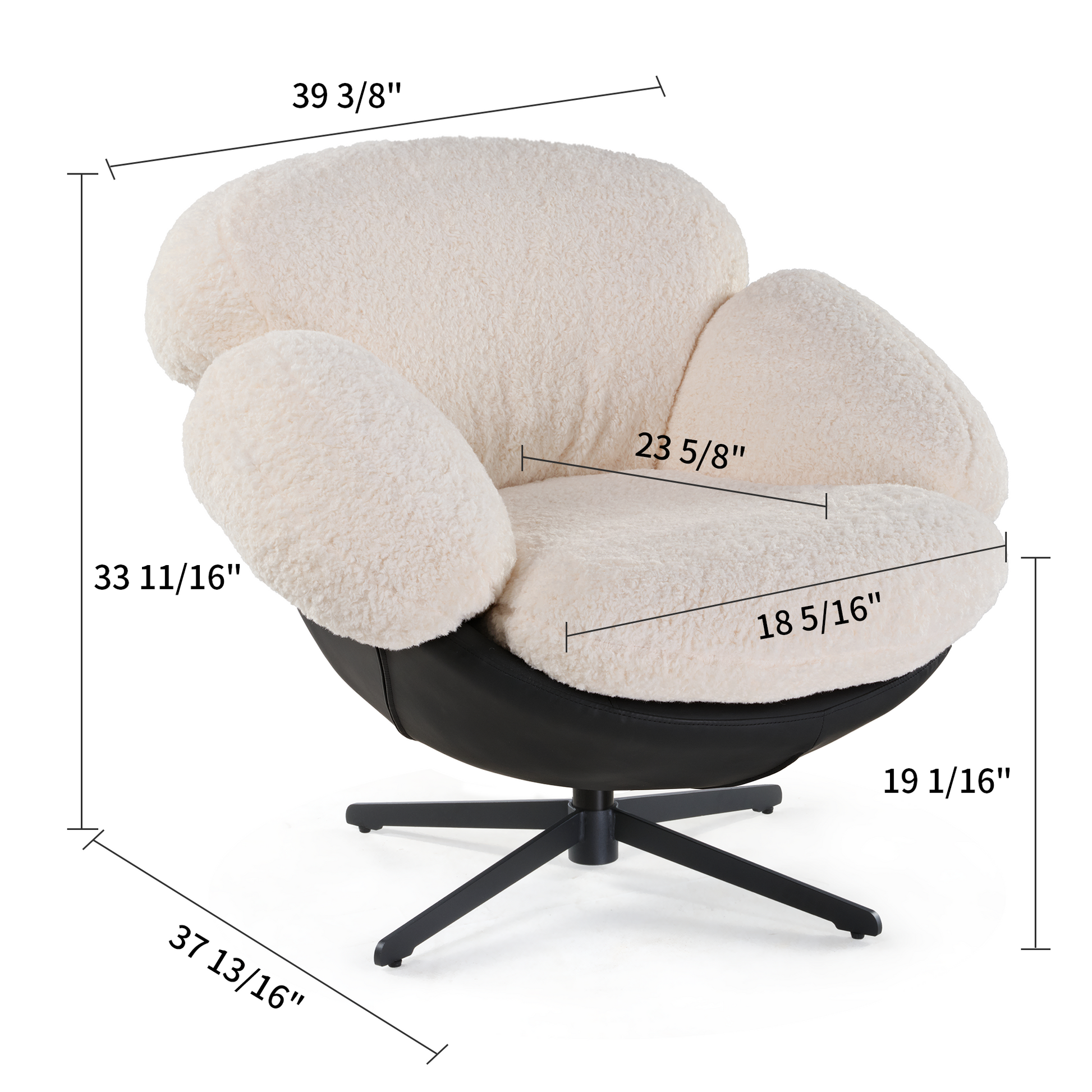 Cara, Modern Lounge Chair, White