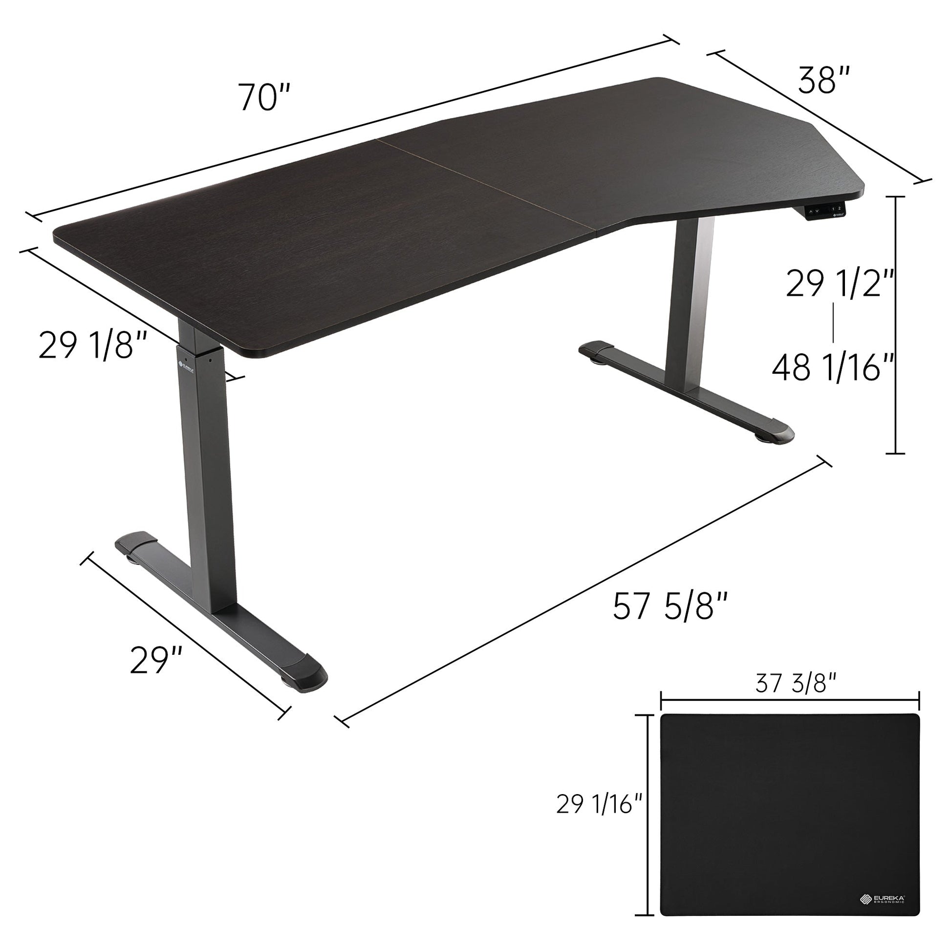 70x29 Unique Shape Office Standing Desk