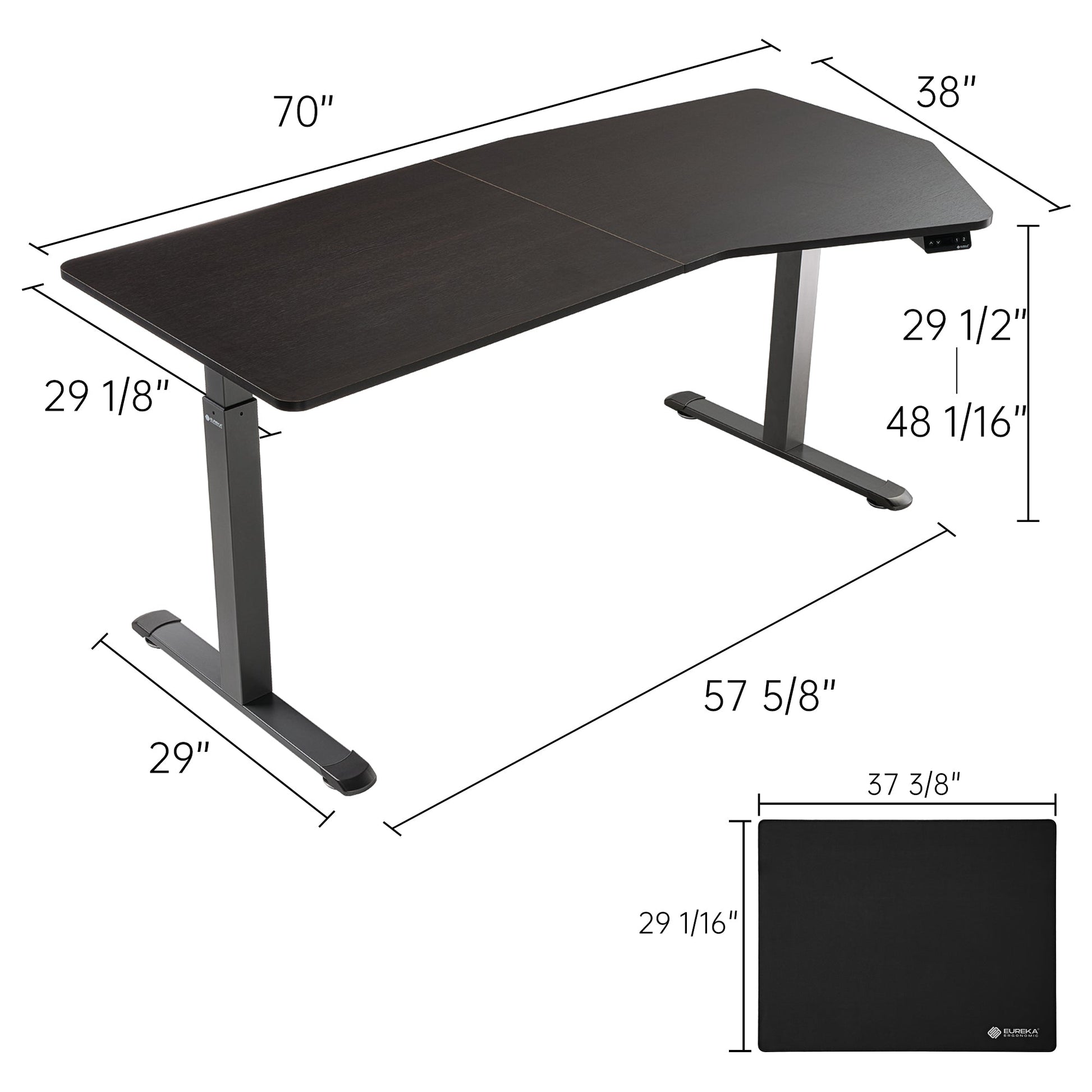 70x29 Unique Shape Office Standing Desk