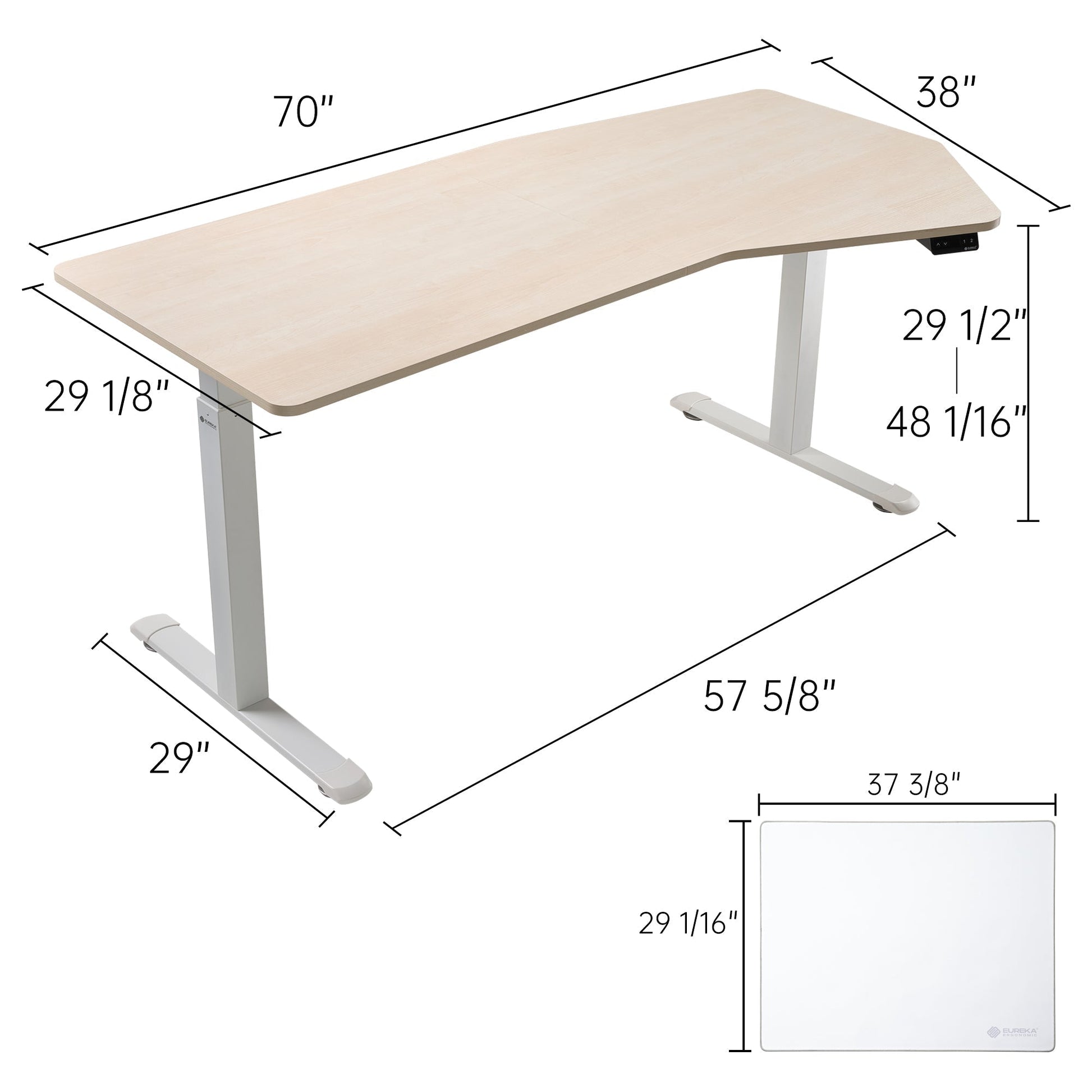 70x29 Unique Shape Office Standing Desk