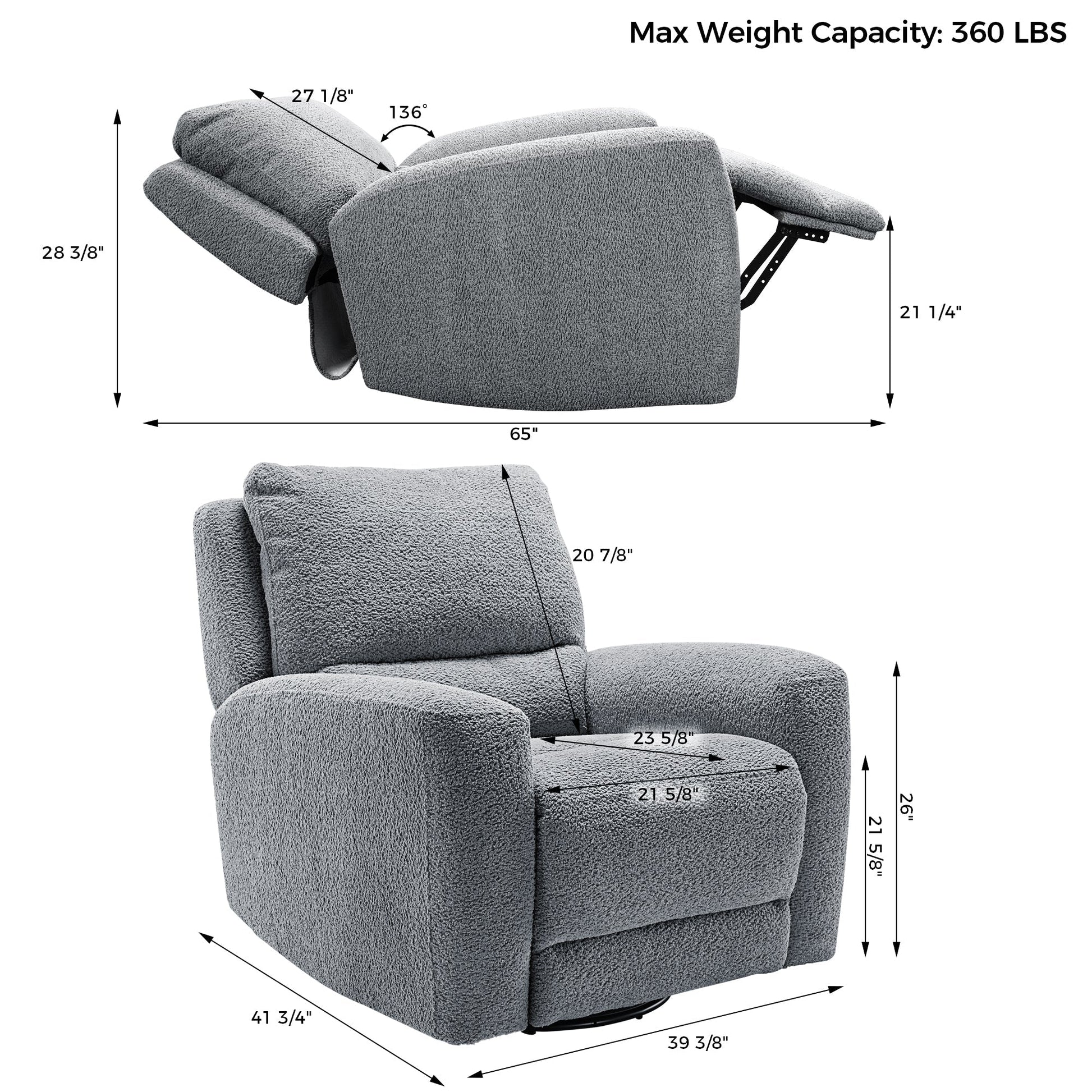 Mona, Electric Rocking Swivel Recliner