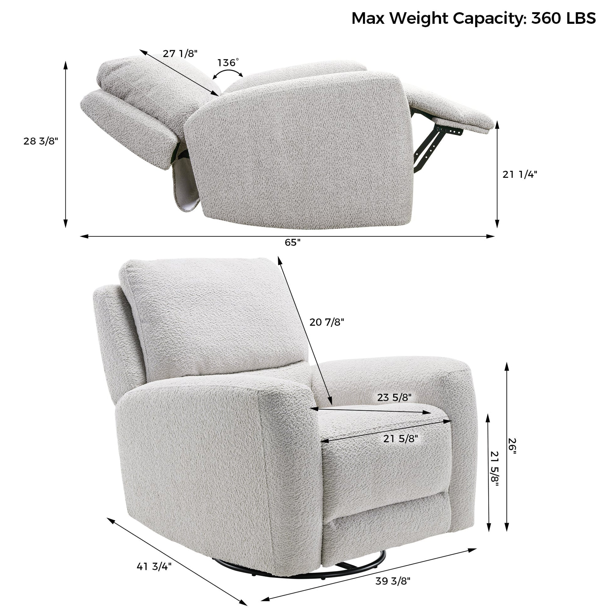 Mona, Electric Rocking Swivel Recliner