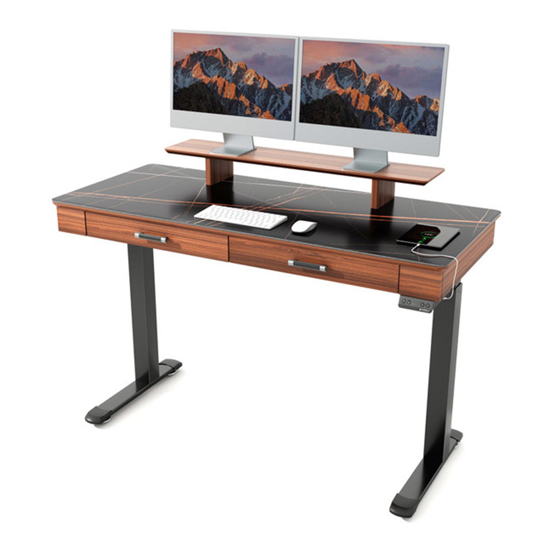 George, 55x23 Slate Standing Desk, Artificial Marble Desktop
