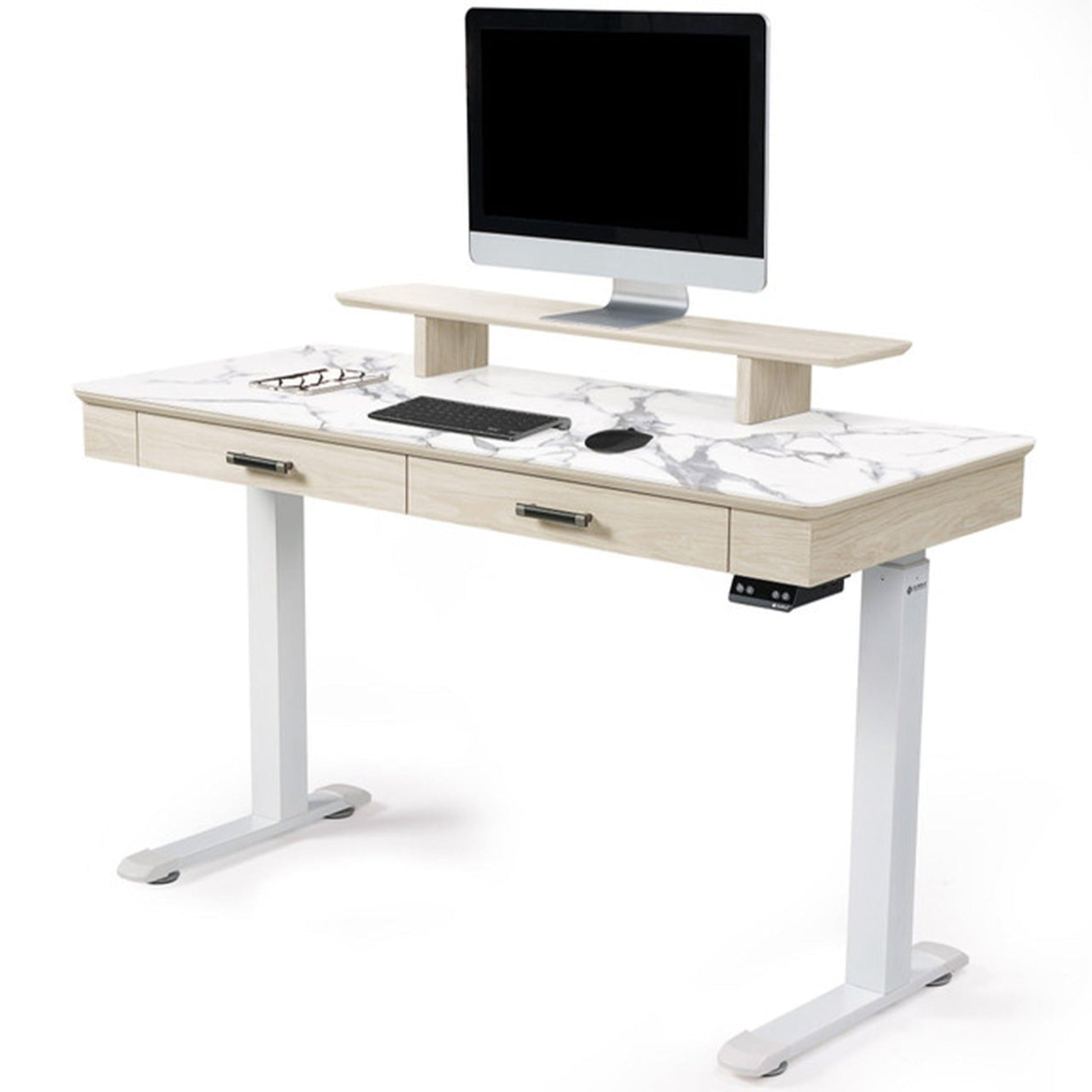 George, 55x23 Slate Standing Desk, Artificial Marble Desktop