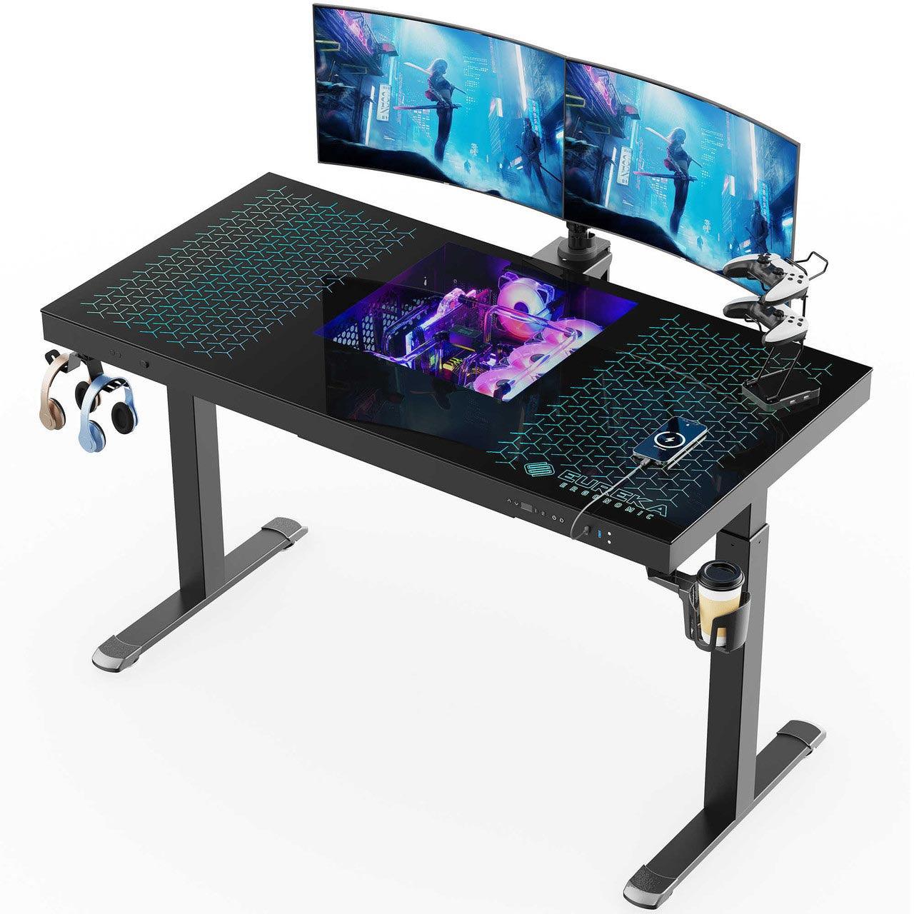 GTG-EVO, 55x27 Gaming Standing Desk with PC Case