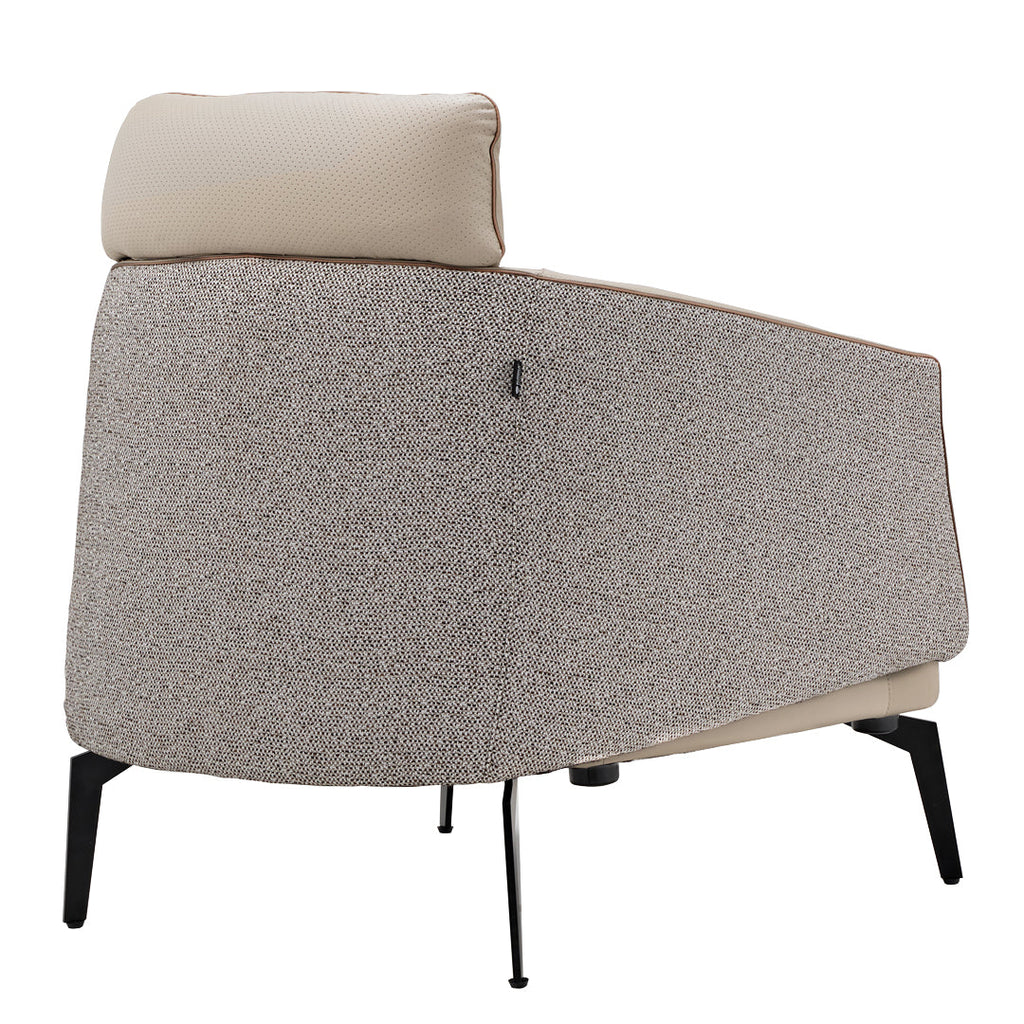 Nappa Leather Comfort Ivory Lounge Chair