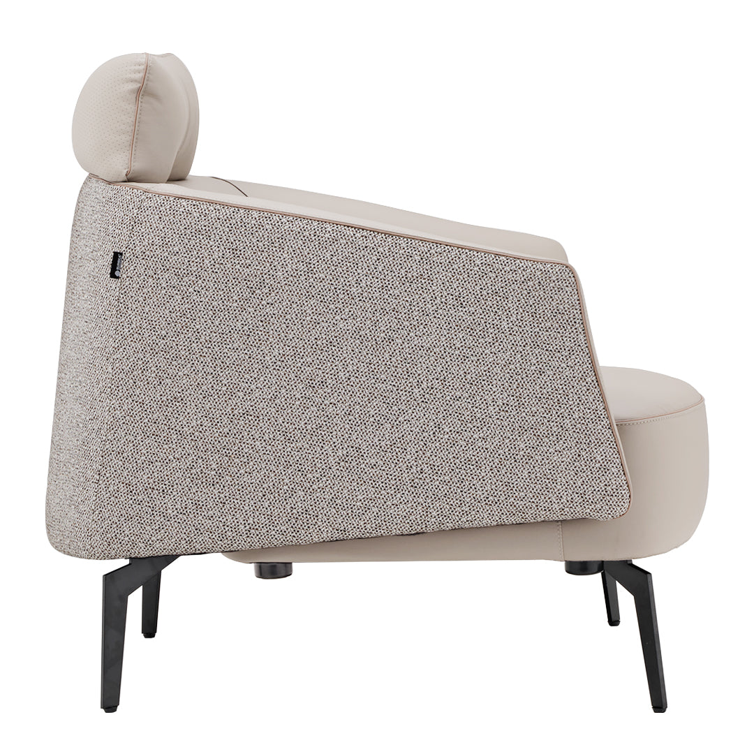Nappa Leather Comfort Ivory Lounge Chair