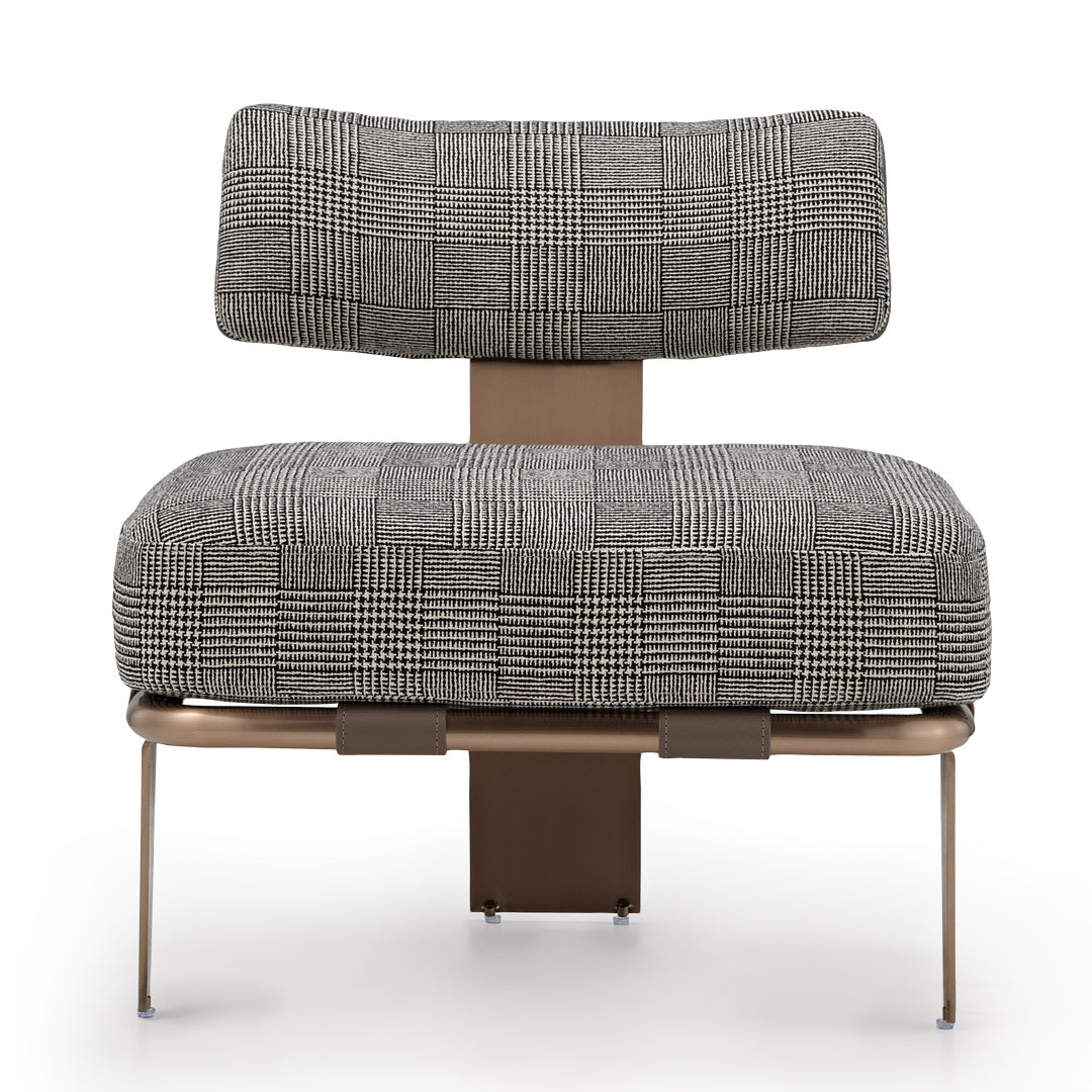 Hounds tooth Accent Gray Lounge Chair