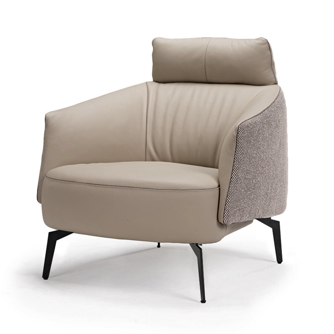 Nappa Leather Comfort Ivory Lounge Chair