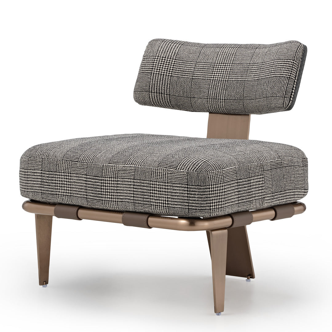 Hounds tooth Accent Gray Lounge Chair