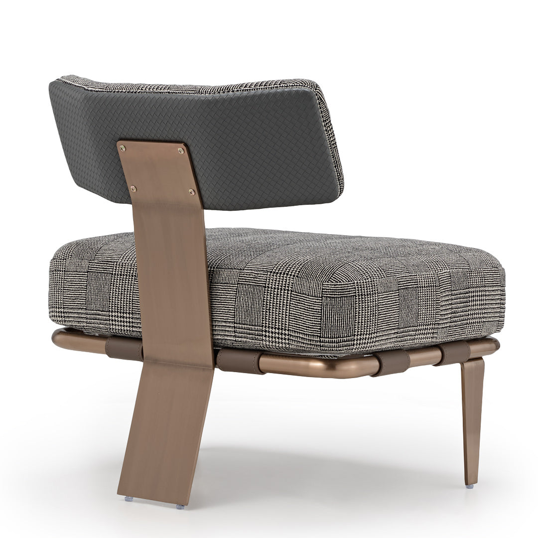 Hounds tooth Accent Gray Lounge Chair