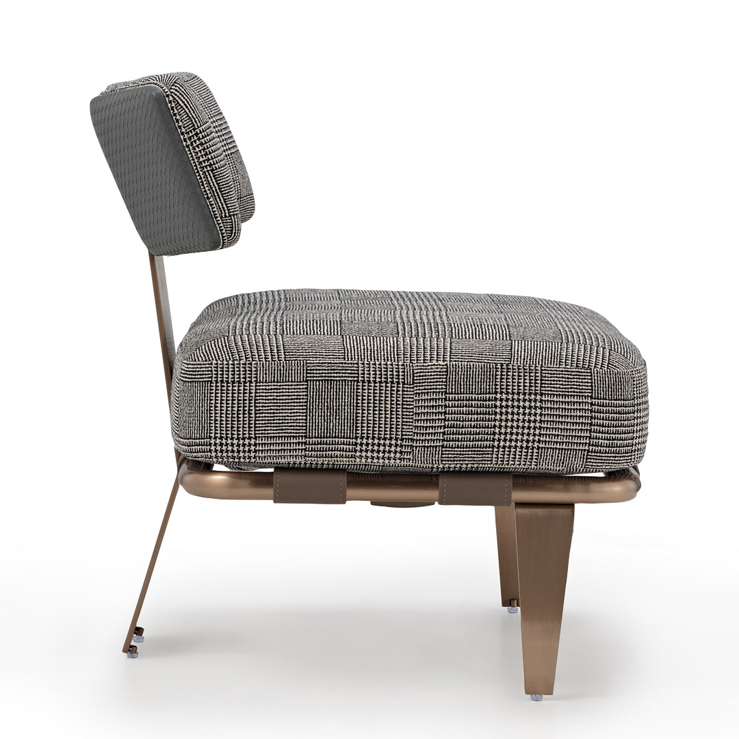 Hounds tooth Accent Gray Lounge Chair
