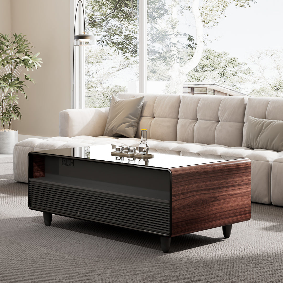 51" Smart Coffee Table with Fridge and Bluetooth Speakers