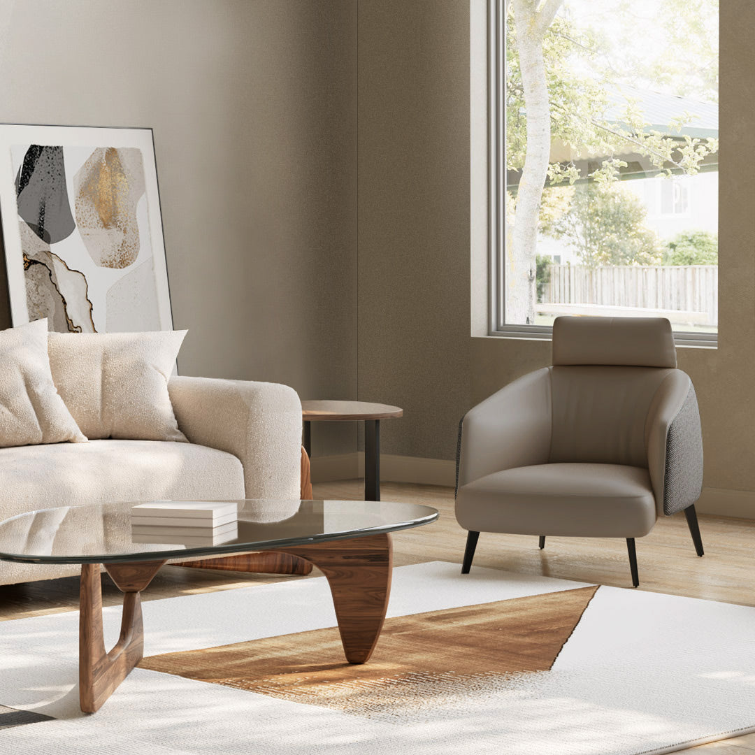 Nappa Leather Comfort Ivory Lounge Chair
