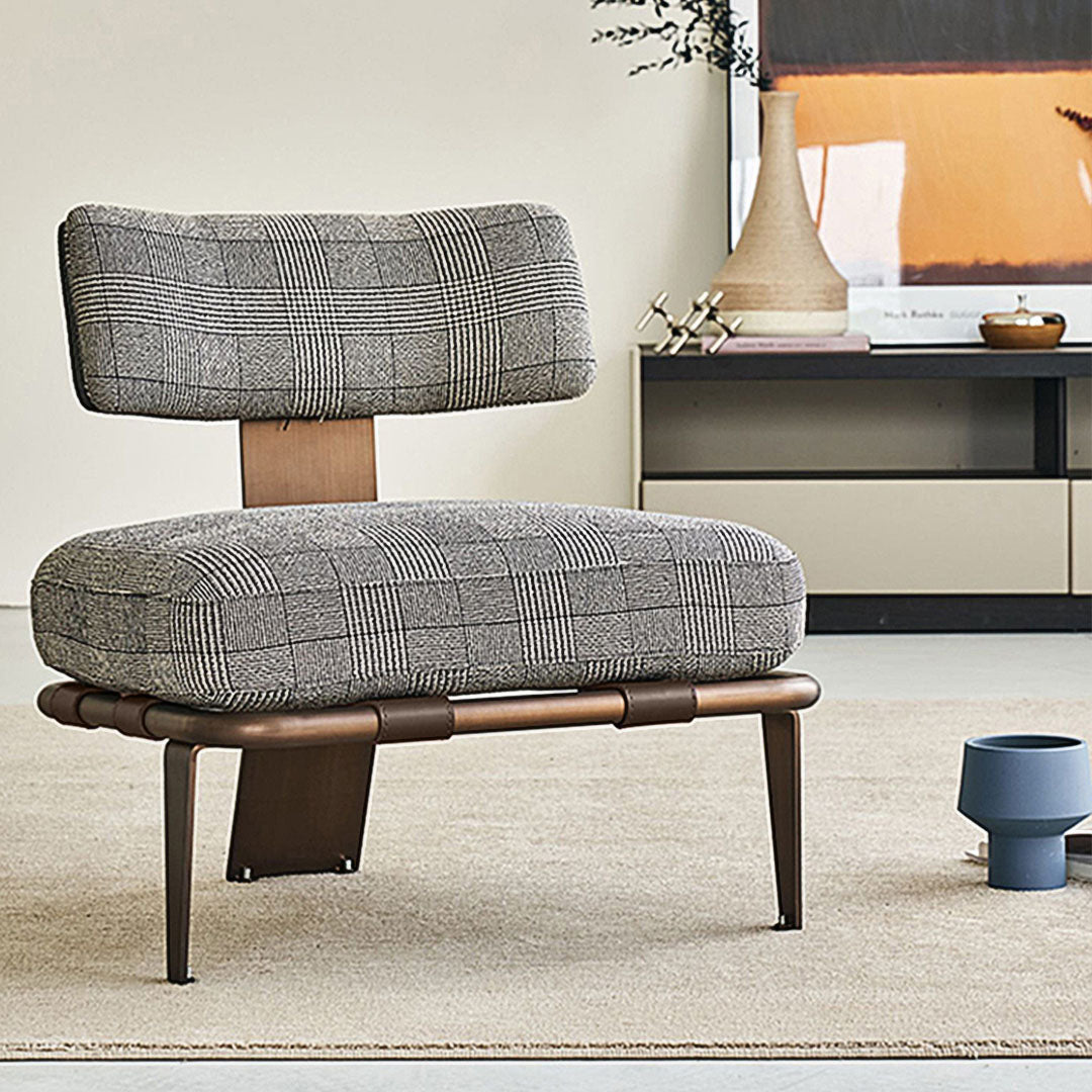 Hounds tooth Accent Gray Lounge Chair