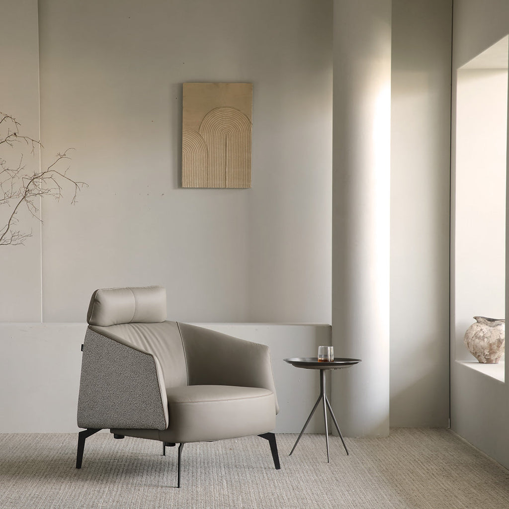 Nappa Leather Comfort Ivory Lounge Chair