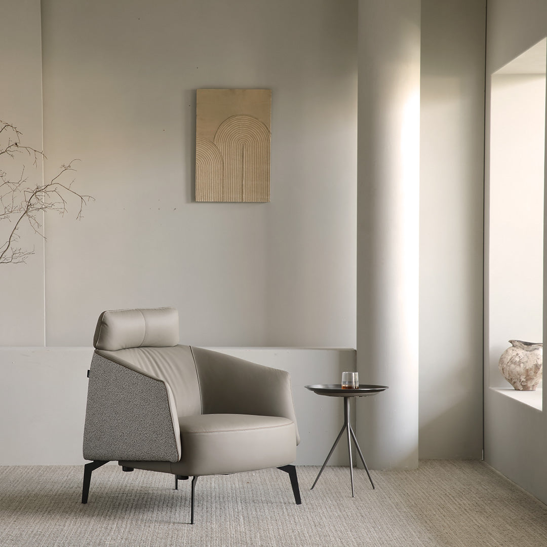 Nappa Leather Comfort Ivory Lounge Chair