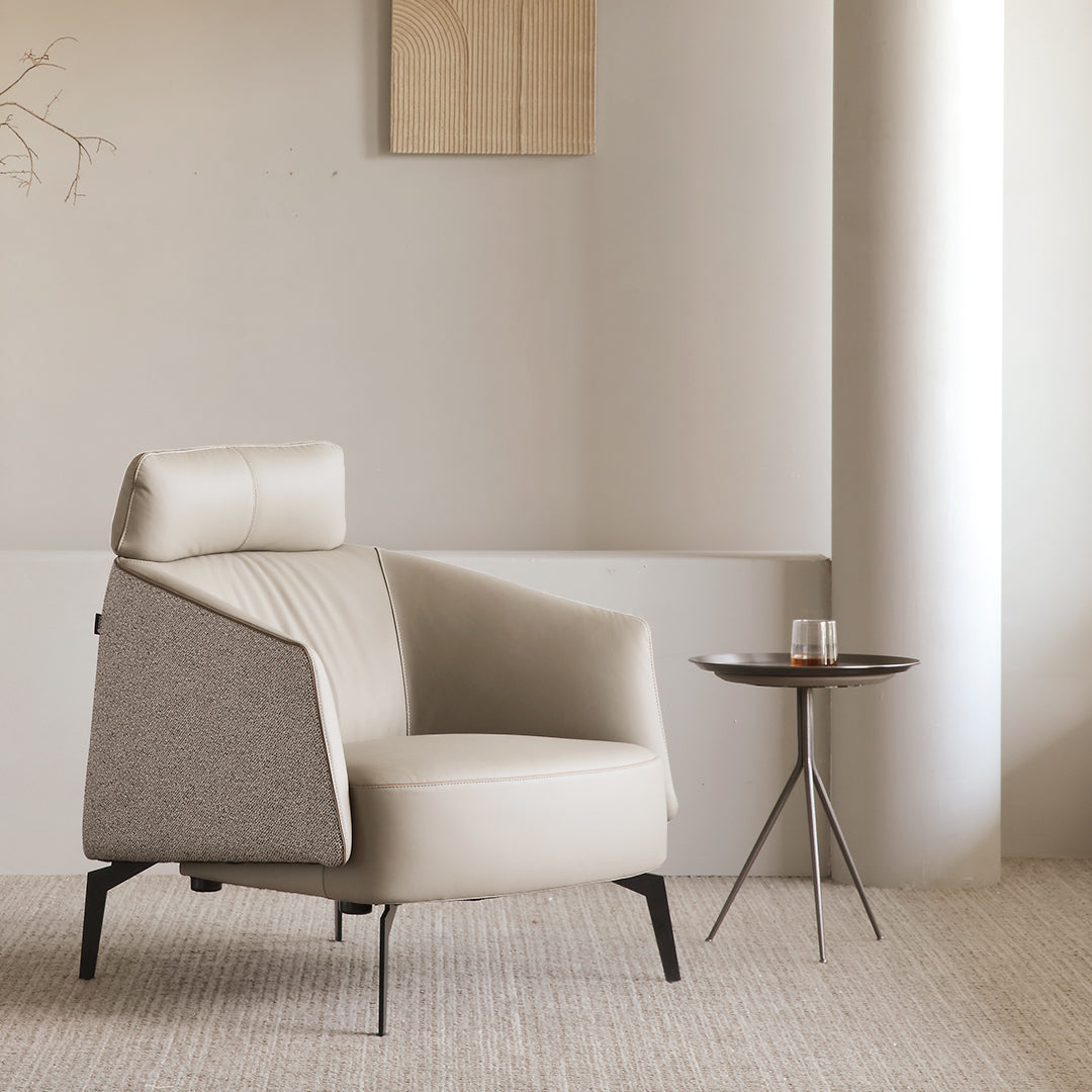 Nappa Leather Comfort Ivory Lounge Chair