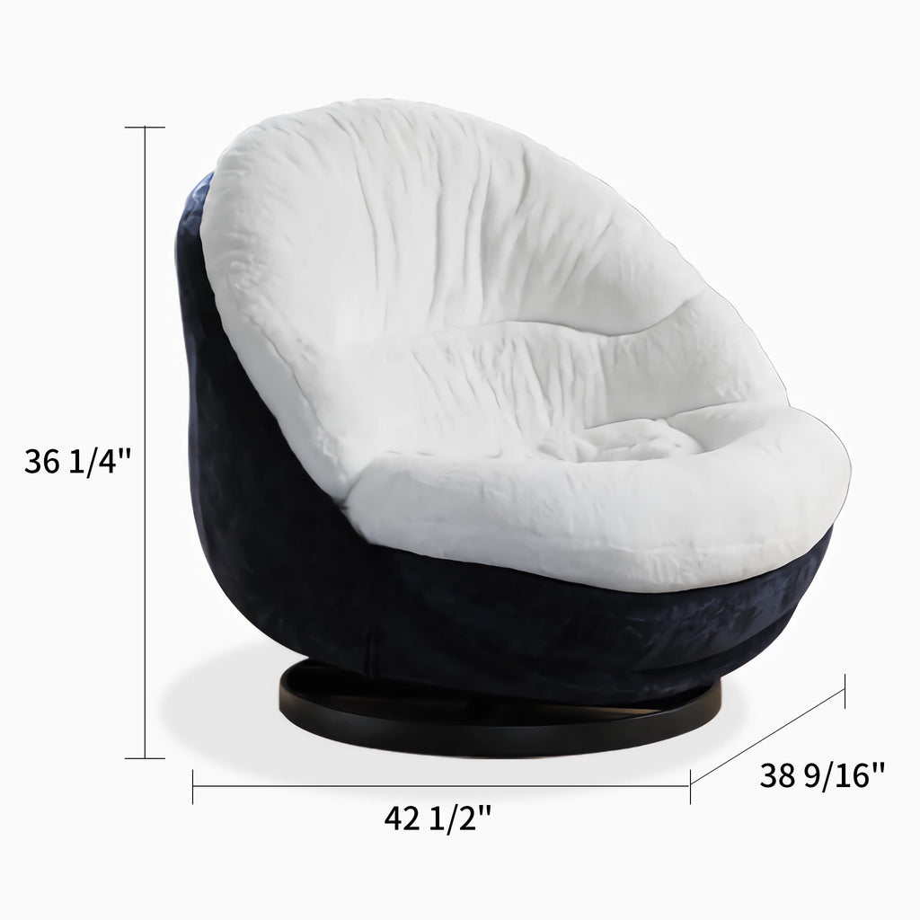 Gloria, Comfy Swivel Lounge Chair, White