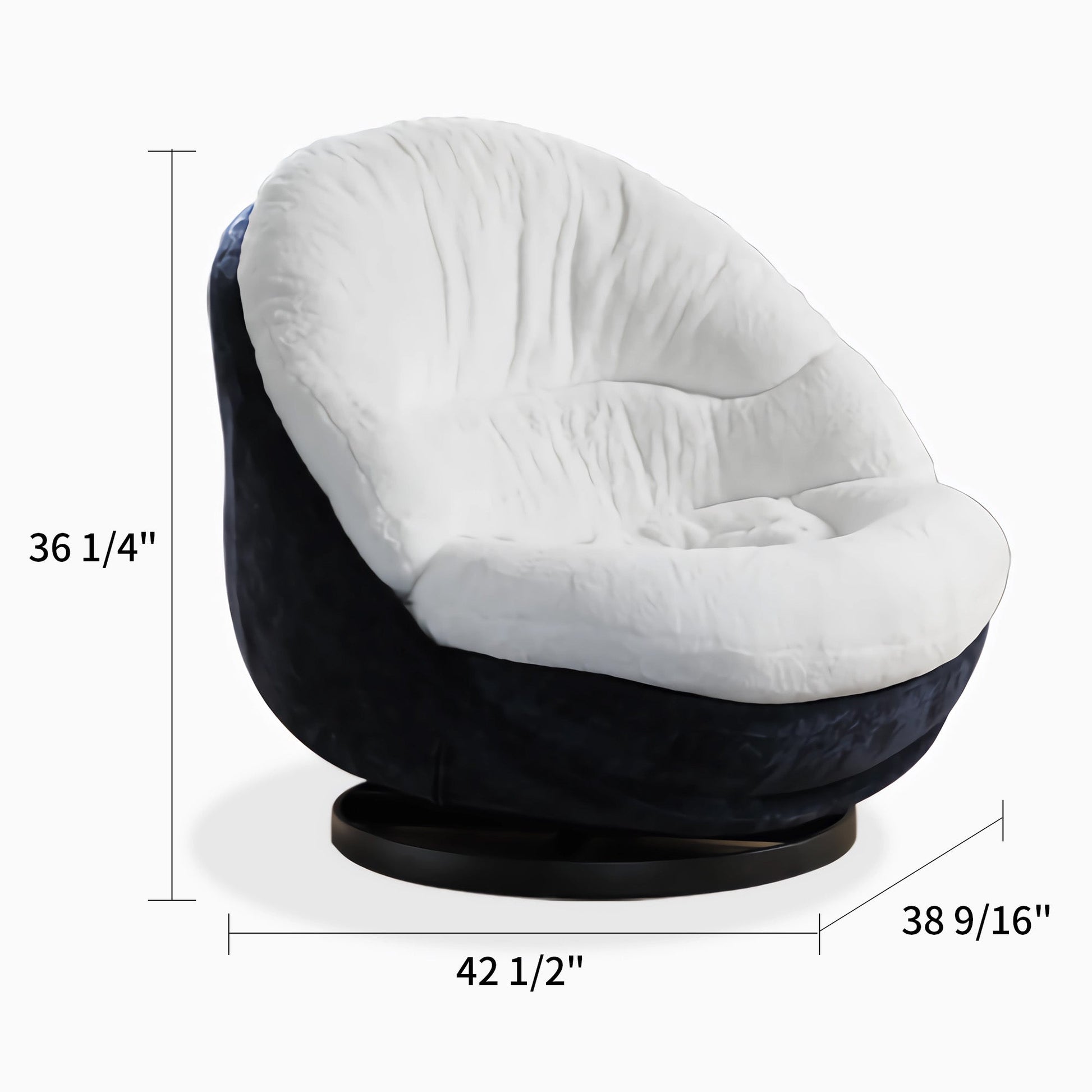 Gloria, Comfy Swivel Lounge Chair, White