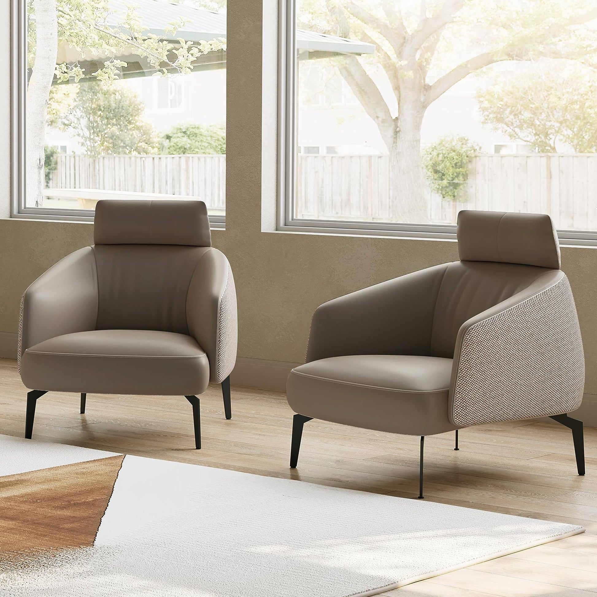 Nappa Leather Comfort Ivory Lounge Chair