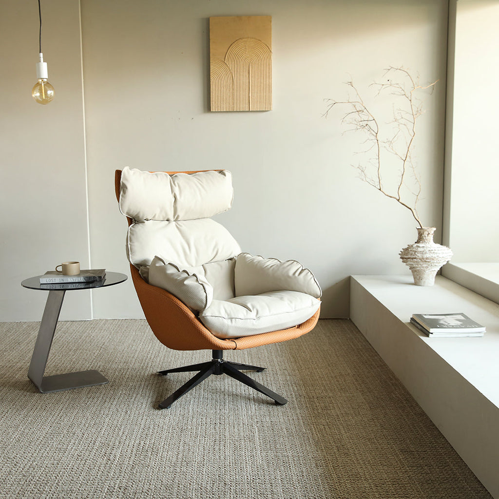 Todd, Swivel Armchair with High Back Lounge Chair