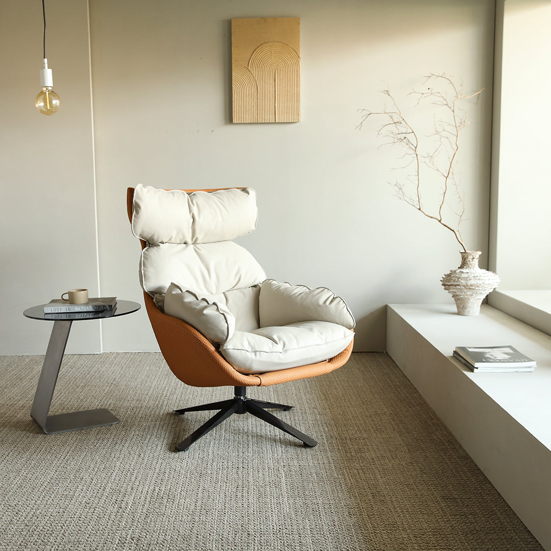 Todd, Swivel Armchair with High Back Lounge Chair