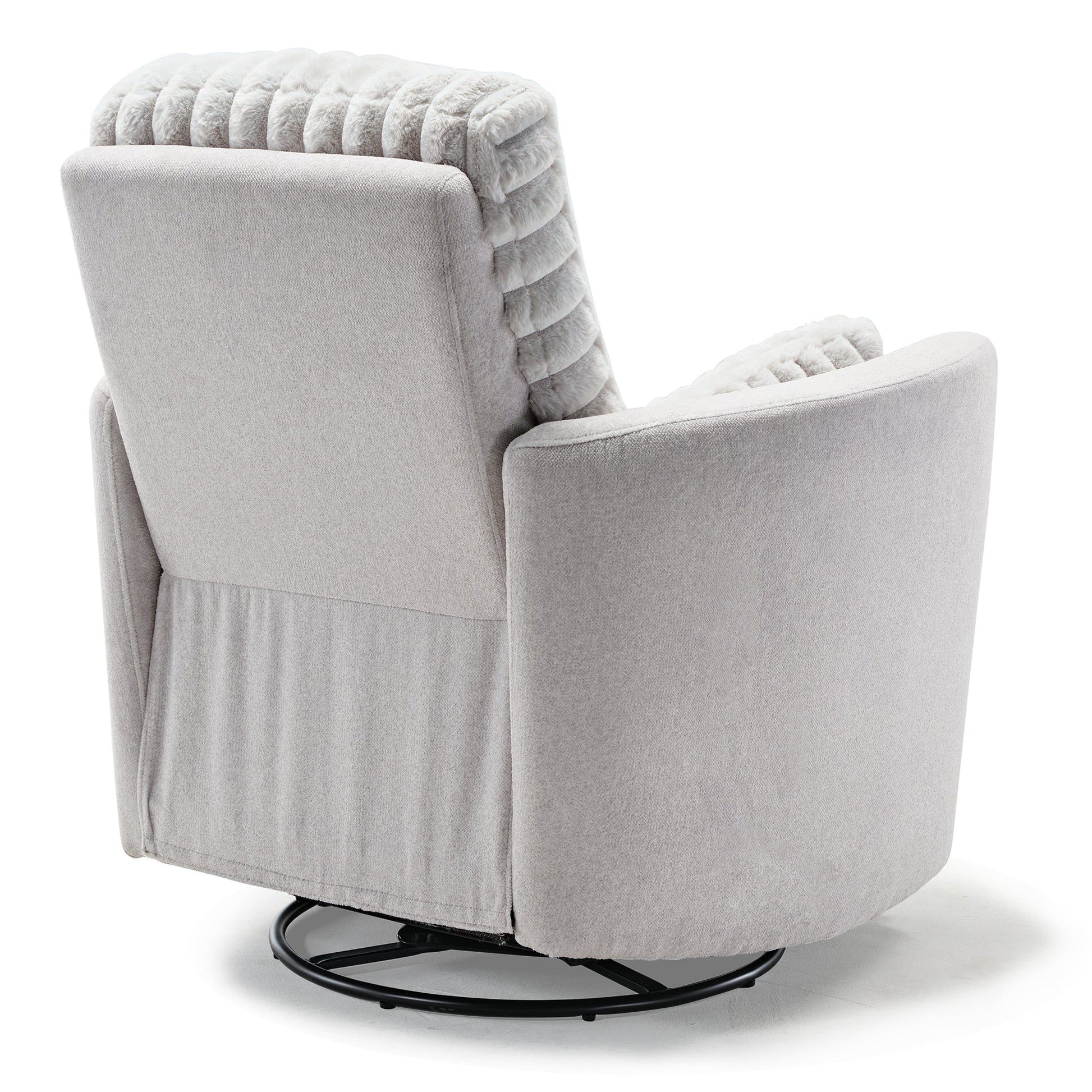 Lucia, White Swivel Glider Manual Recliner