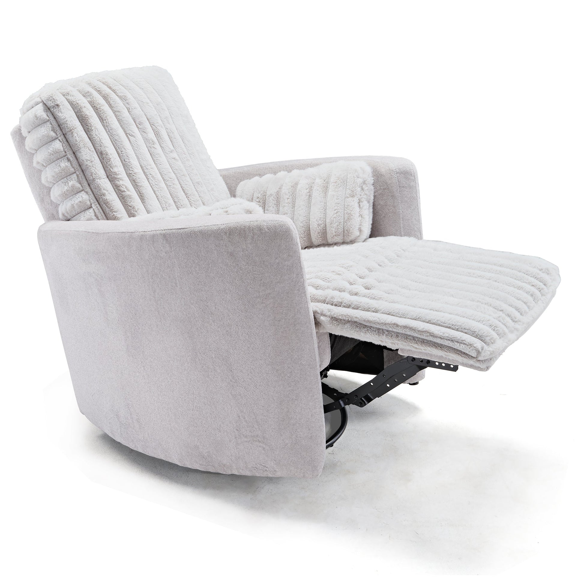 Lucia, White Swivel Glider Manual Recliner