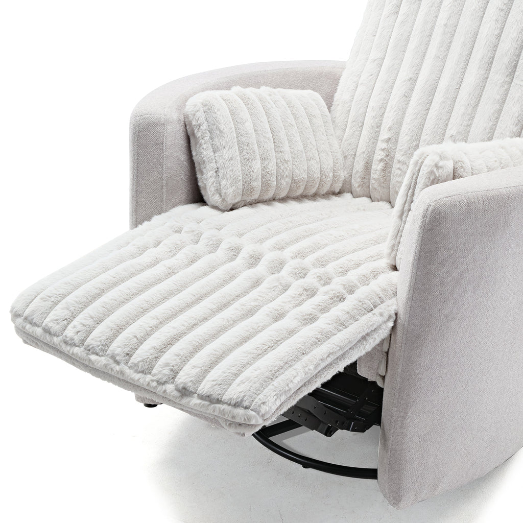 Lucia, White Swivel Glider Manual Recliner