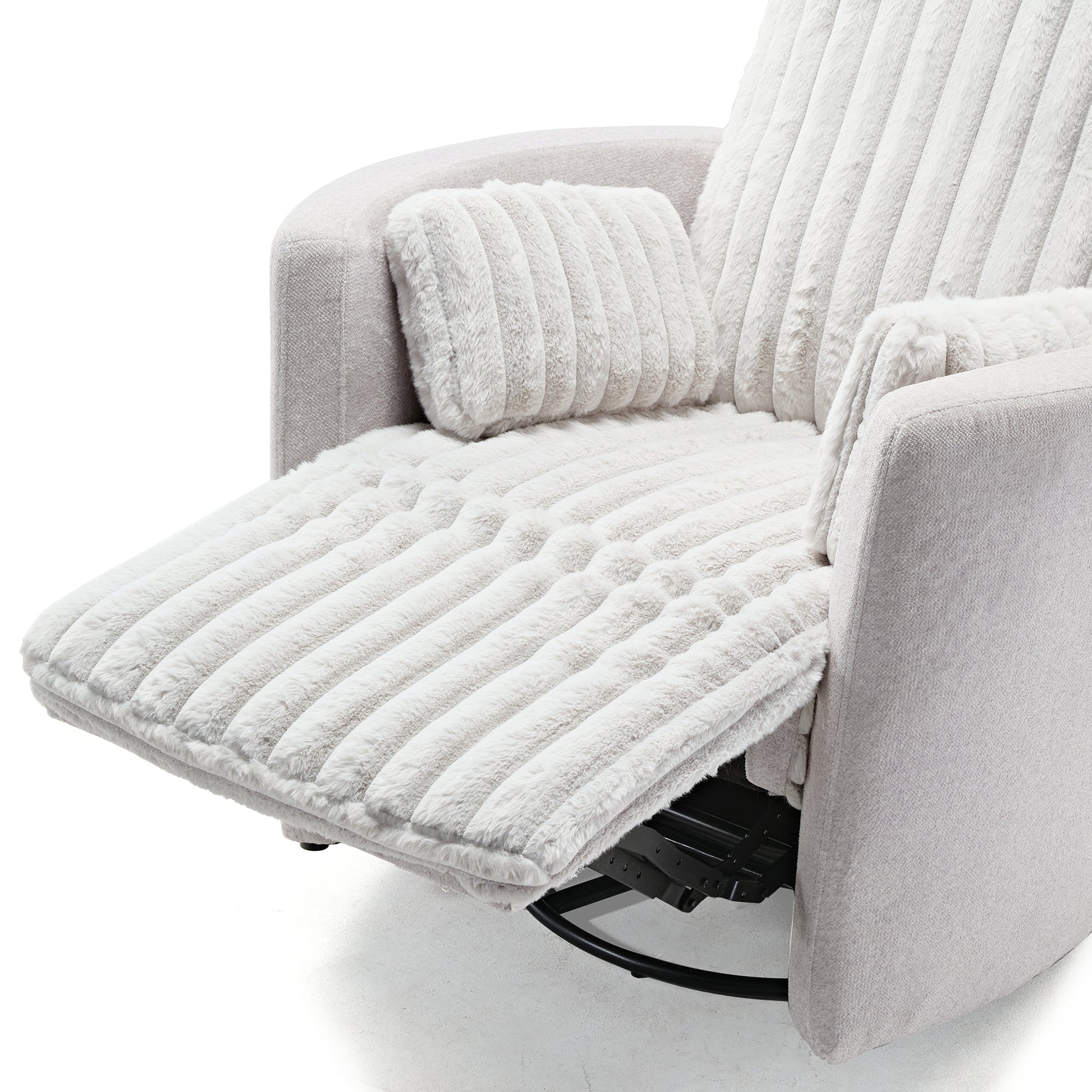 Lucia, White Swivel Glider Manual Recliner
